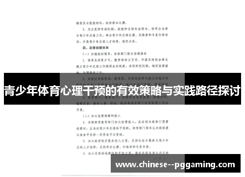 青少年体育心理干预的有效策略与实践路径探讨